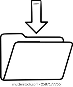 Download Arrow Pointing Down into a Folder