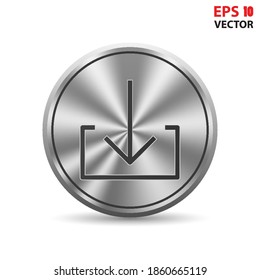 Download arrow sign icon in 3D button. Eps 10 vector illustration.