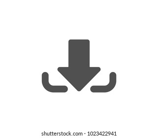 Download Arrow simple icon. Down arrowhead symbol. Direction or pointer sign. Quality design elements. Classic style. Vector