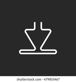 Download Arrow symbol sign one line icon on background