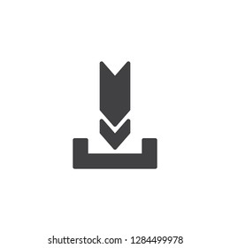 Download arrow vector icon. filled flat sign for mobile concept and web design. Arrow down point simple solid icon. Symbol, logo illustration. Pixel perfect vector graphics