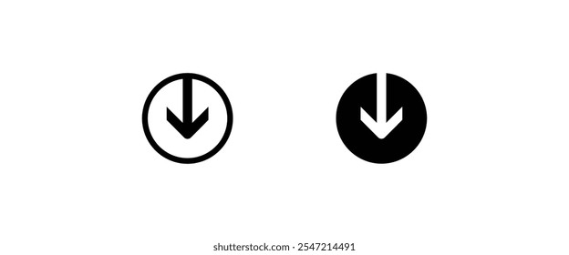 Download arrow vector icon. install. down Upload Load line and flat icons set, editable stroke isolated on white, linear vector outline illustration, symbol logo design style