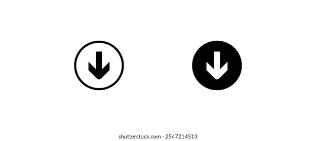 Download arrow vector icon. install. down Upload Load line and flat icons set, editable stroke isolated on white, linear vector outline illustration, symbol logo design style