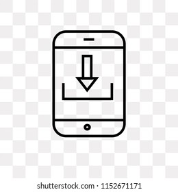 Download arrow vector icon isolated on transparent background, Download arrow logo concept