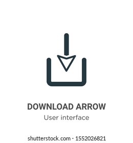 Download arrow vector icon on white background. Flat vector download arrow icon symbol sign from modern user interface collection for mobile concept and web apps design.