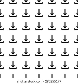 Download arrow  vector icon seamless pattern, tiling ornament on white.