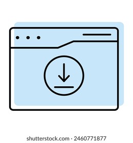 Web de flecha de Descarga Icono de Vector Rellenar dentro que se puede modificar o editar fácilmente