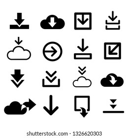 download  arrows collection flat icons vector for creating button, bar and web app icons, download now symbol, vector arrow down document file symbol icon set