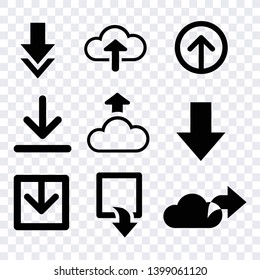 download arrows vector icons flat, black isolated sign vector for creating button, bar and web app icons, download now symbol, vector arrow down document file symbol icon set