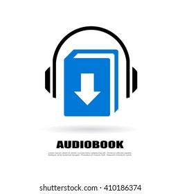 Download audio book vector icon isolated on white background