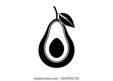 Download Avocado Silhouette Vector Minimalist Icon for Illustrations