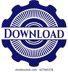 Download badge with denim texture