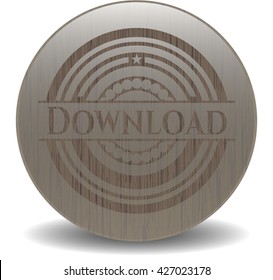 Download badge with wood background