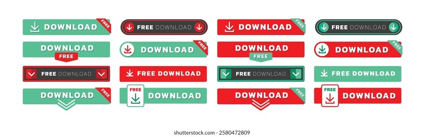 Download Banner. Flat vector illustration, isolated on white background.
