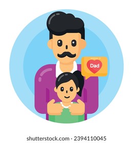 Download best dad icon in flat style