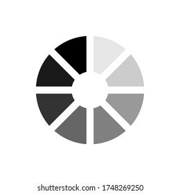 Laden Sie das schwarze Flachsymbol herunter. Zeichen wird geladen. Vektorgrafik für Webseiten, App, Promo. UI UX GUI Design Element. Bearbeitbarer Hub