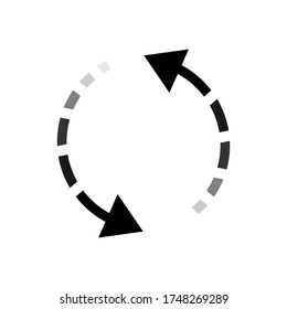 Descargar icono plano negro. Cargando el signo. Ilustración vectorial para página web, aplicación, promoción. elemento de diseño de interfaz gráfica de usuario (GUI) de UI UX. Trazo editable