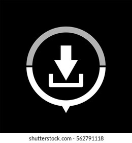 Download  - black vector icon
