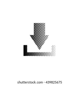 Download - black vector icon;  halftone illustration