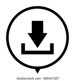 Download - black vector  icon; map pointer