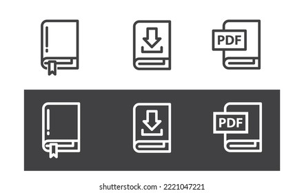 Download Book Icon, In Different Style - Vector.