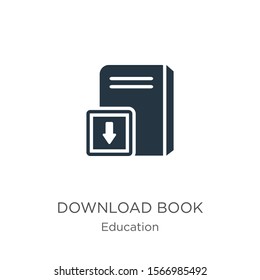 Download book icon vector. Trendy flat download book icon from education collection isolated on white background. Vector illustration can be used for web and mobile graphic design, logo, eps10