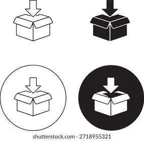 Download-Box-Symbol einzeln auf weißem Hintergrund