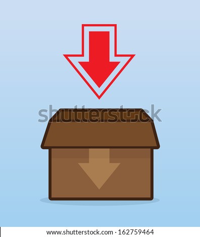 Download box with large arrow 