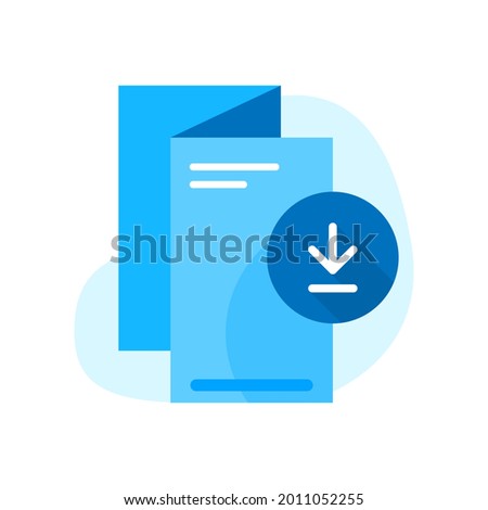download brochure button concept illustration flat design vector eps10. modern graphic element for landing page, empty state ui, infographic, icon