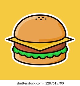 Download Burger Flat Simple Modern Vector