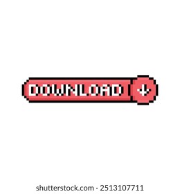 botão de download de texto de 8 bits Pixel art 8 bits para o jogo