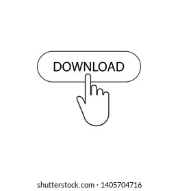 Download button, click, website element. Vector illustration.