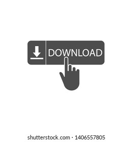 Download button, click, website element. Vector illustration.