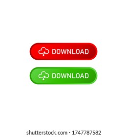 Download button and cloud icon on isolated background. Eps 10 vector