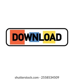 Download button design element. Download button background