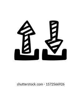 download button doodle icon vector hand drawing 