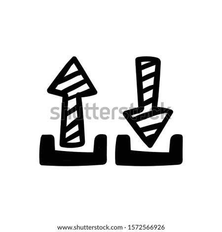 download button doodle icon vector hand drawing 