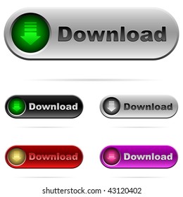 Download button with down arrow sign isolated on white background.