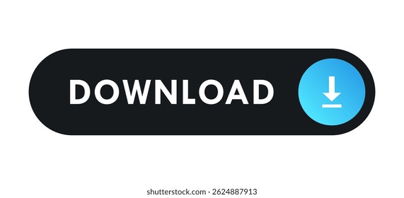 Download Button Flat Web User Interface Icon Element Vector Illustration