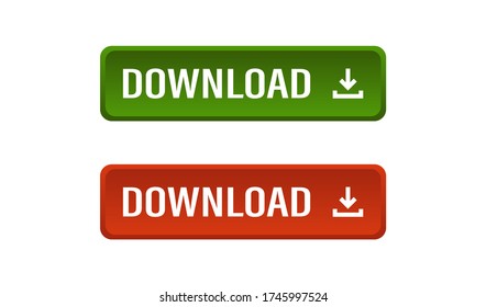 Download button gradient style. Vector isolated ui design illustration