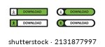 Download button in green color. Web vector symbol. White background. Set of buttons. EPS 10