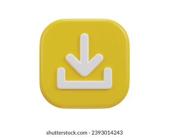 download button icon 3d rendering