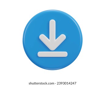 download button icon 3d rendering