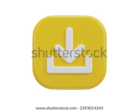 download button icon 3d rendering