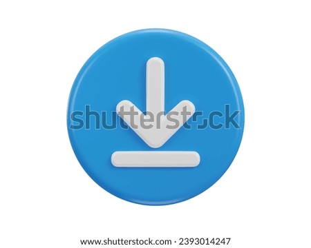 download button icon 3d rendering
