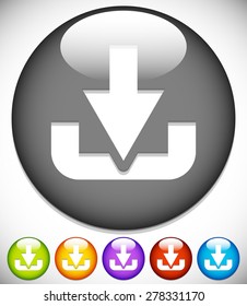 Download button or icon with arrow pointing to a hard drive.. Eps 10 vector illustration