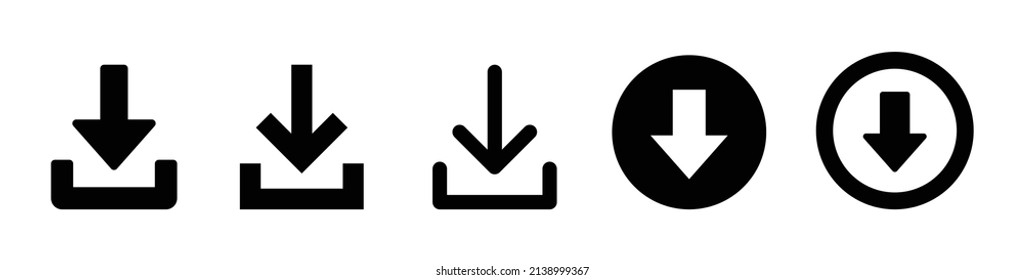 Download button icon collection. Vector illustration