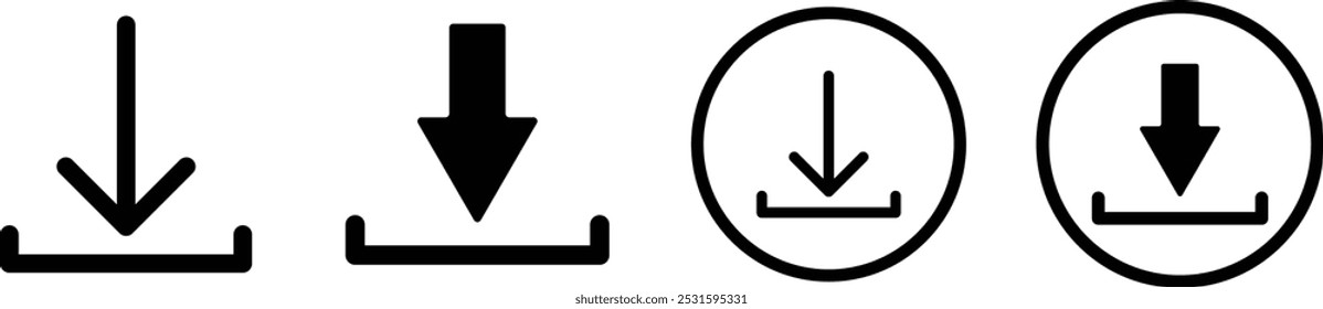 Icono de Botón de Descarga. Descarga de archivo. Prensa en el sitio.Descarga Botón, Descargando archivo icono, Ilustración vectorial.Vector eps10