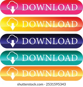 Icono de Botón de Descarga. Descarga de archivo. Prensa en el sitio.Descarga Botón, Descargando archivo icono, Ilustración vectorial.Vector eps10