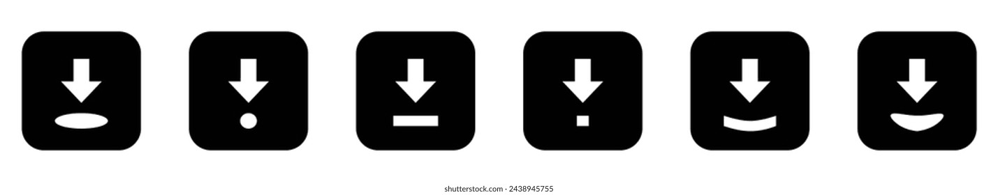 Download-Button-Symbol, Download-Dateien im flachen Stil, Download einfache schwarze Symbol-Zeichen für Apps, UI und Website, Vektor-Illustration.